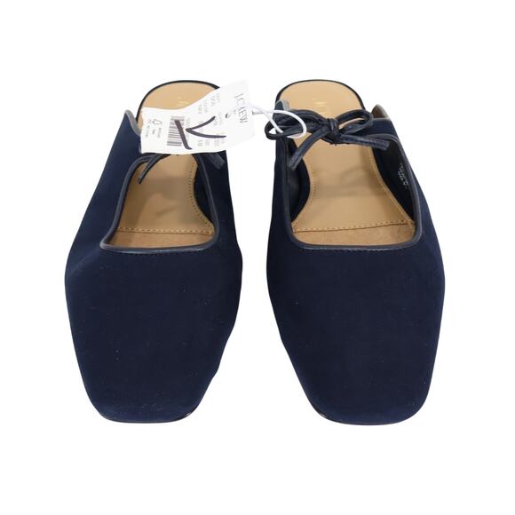 J.Crew Factory Sueded Bow Slip-On Mules Navy Blue Size 6.5 NWT - Picture 3 of 9